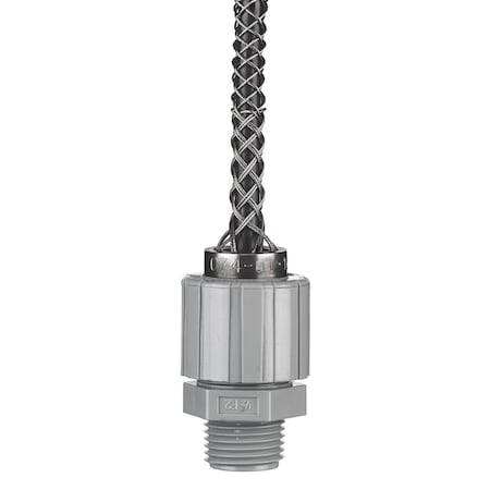 Hubbell Wiring Device-Kellems Deluxe Cord Grip, Straight, 1/2 in NPT, Nylon Body, Stainless Steel Grip 074011332